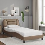 vidaXL Lit avec matelas Hvar cappuccino 90x200 cm similicuir