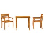Ensemble de jardin 3 pièces vidaXL en bois d'acacia massif