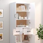 vidaXL Buffet haut Blanc 69 5x34x180 cm Bois d'ingénierie