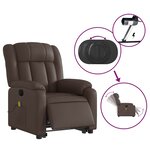 vidaXL Fauteuil inclinable de massage électrique marron similicuir