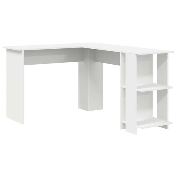 vidaXL Bureau d'angle Blanc 140 x 113 5 x 75 cm Bois d'ingénierie