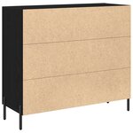 vidaXL Buffet en chêne noir 90x34x80 cm en bois d'ingénierie