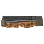 vidaXL Ensemble de canapés d'extérieur 7 Pièces Naturel et Anthracite