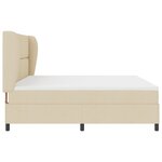 vidaXL Lit box spring avec matelas - Crème - 200 x 200 cm  tissu