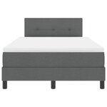 vidaXL Lit avec sommier & matelas LED gris foncé 120 x 200 cm Tissu
