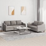 vidaXL Ensemble de canapés 2 Pièces avec coussins Taupe Tissu
