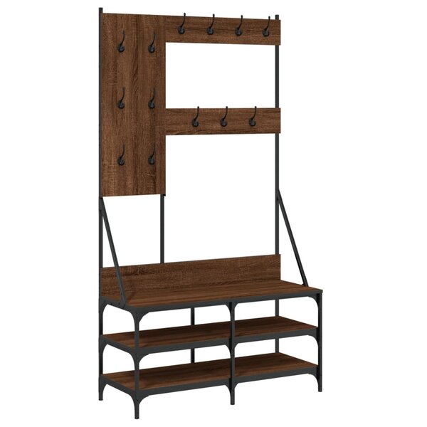 vidaXL Porte-vêtements et rangement des chaussures chêne marron