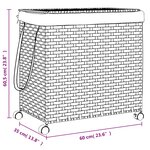 vidaXL Panier à linge avec roulettes blanc 60x35x60 5cm résine tressée