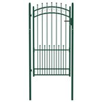 vidaXL Portail de clôture avec pointes Acier 100x175 cm Vert