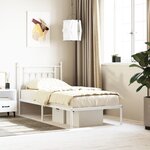 vidaXL Cadre de lit métal sans matelas avec tête de lit blanc 80x200cm