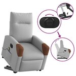 vidaXL Fauteuil inclinable de massage électrique gris nuage tissu