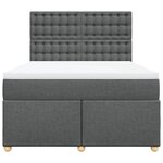 vidaXL Sommier à lattes de lit avec matelas Gris foncé 140x190cm Tissu