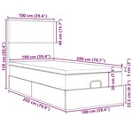 vidaXL Cadre de lit ottoman avec matelas gris foncé 100x200 cm velours