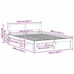 vidaXL Cadre de lit avec tête de lit Naturel 140 x 200 cm Pin massif