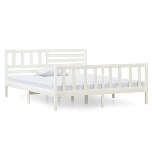 vidaXL Cadre de lit sans matelas blanc bois massif 140x190 cm