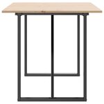 vidaXL Table à manger cadre en O 160x80x75 cm bois de pin massif acier