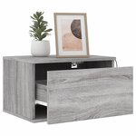 vidaXL Table de chevet murale avec lumières LED sonoma gris