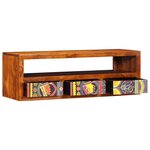 VidaXL Meuble TV mural multicolore 90x30x30 bois massif d'acacia