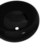 vidaXL Lavabo rond Céramique Noir 40 x 15 cm