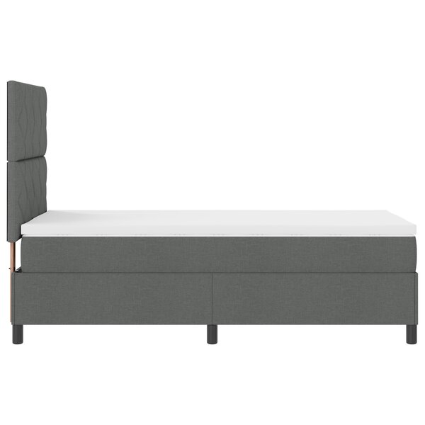 vidaXL Lit à ressort avec matelas gris foncé 100x200 cm Tissu