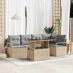 vidaXL Ensemble de canapé de jardin 6 Pièces beige et gris clair