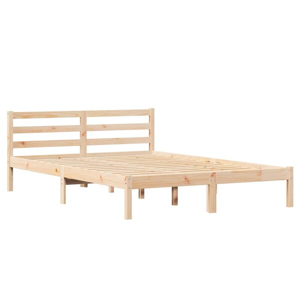 Lit vidaXL avec têtière 140x220 cm en bois de pin massif
