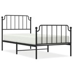 vidaXL Cadre de lit métal sans matelas avec pied de lit noir 90x200 cm
