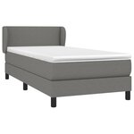 vidaXL Sommier à lattes de lit avec matelas Gris foncé 100x200cm Tissu