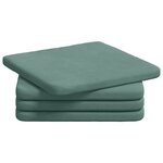 vidaXL Coussins de siège 4 Pièces Vert Mer 40 x 40 x 3 cm Velours