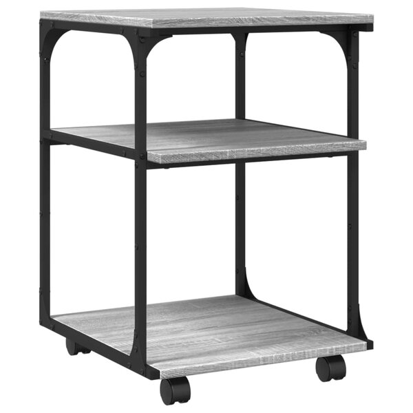 vidaXL Support d'imprimante à 3 niveaux sonoma gris 43x48x64 cm