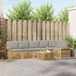 vidaXL Ensemble de canapés d'extérieur 7 pc Blanc et gris clair