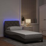 vidaXL Cadre de lit avec LED sans matelas taupe 80x200 cm tissu