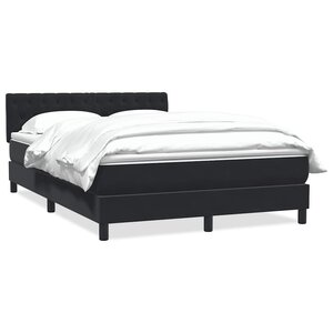 vidaXL Sommier à lattes de lit avec matelas noir 160x220 cm velours