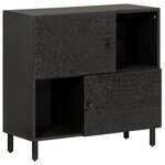 vidaXL Armoire latérale noir 80x33x75 cm bois massif de manguier