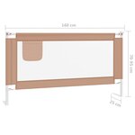 vidaXL Barrière de sécurité de lit d'enfant Taupe 160x25 cm Tissu