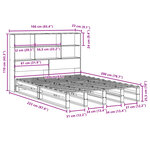 vidaXL Lit bibliothèque sans matelas cire marron 160x200cm bois massif