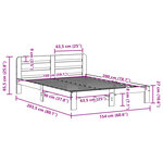 vidaXL Cadre de lit sans matelas cire marron 150x200cm bois pin massif