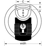 Master lock cadenas disque excell acier inox 80 mm m50eurd