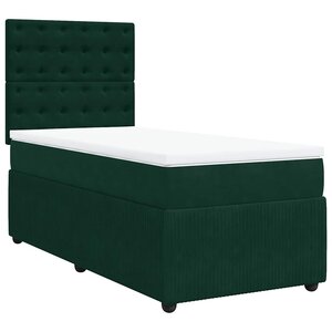 vidaXL Sommier à lattes de lit avec matelas Vert foncé 100x200 cm