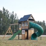 Aire de jeux - Toboggan vert et toboggan tubulaire - Noud