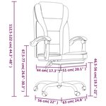 vidaXL Fauteuil inclinable de bureau Gris Similicuir