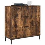 vidaXL Buffet Chêne fumé 79 5 x 33 x 82 cm Bois d'ingénierie
