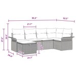 vidaXL Ensemble de canapé de jardin avec coussin 6 Pièces Gris Poly rotin