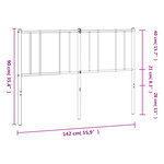 vidaXL Tête de lit de remplacement métal noir 135 cm