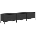 vidaXL Meuble TV noir 202x39x43 5 cm acier laminé à froid
