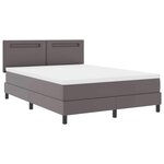 vidaXL Cadre de lit avec matelas Gris 160 x 200 cm Faux cuir
