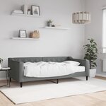 vidaXL Lit de jour avec matelas gris foncé 90x190 cm tissu