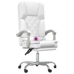 Fauteuil de massage inclinable de bureau informatique étude similicuir blanc 02_0025396
