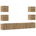 vidaXL Meubles TV muraux 6 Pièces chêne artisanal bois d'ingénierie
