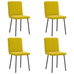 vidaXL Chaises à manger lot de 4 jaune velours